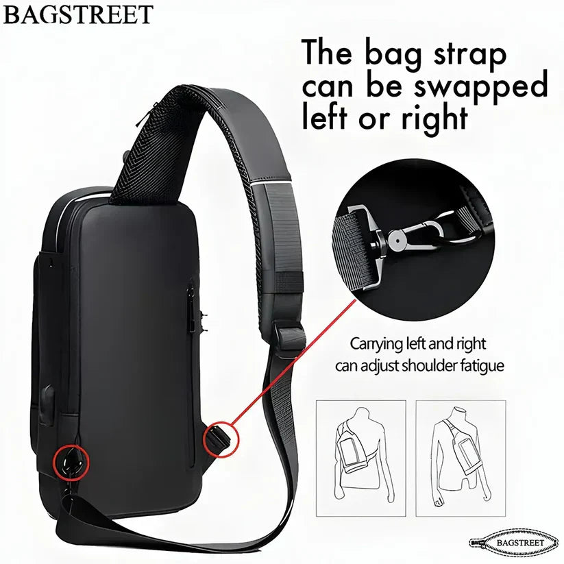 Crossbody Tech Sling Bag With USB Charging Port